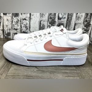 Nike Court Legacy Lift FQ 8782-100 White Pink Womens Size 10